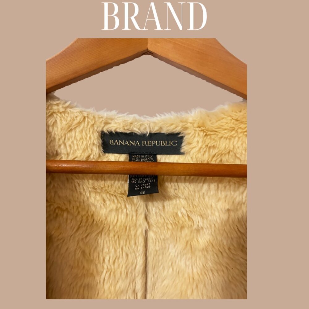 Banana Republic Faux Suede Shearling Coat Made in Italy Women’s XS - Picture 5 of 10